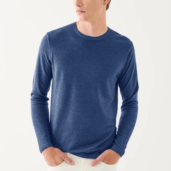 NWT Men’s Patrick Assaraf Extra-Fine Merino Vintage Wash Crewneck | Size Large - Picture 1 of 9